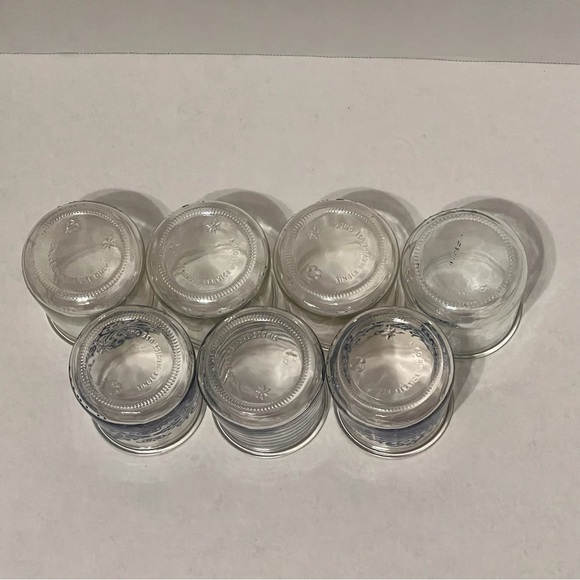 🌀 8 glass yogurt jars empty 3 Oui blue EUC DIY 5 clear lot craft bundle - Picture 3 of 16